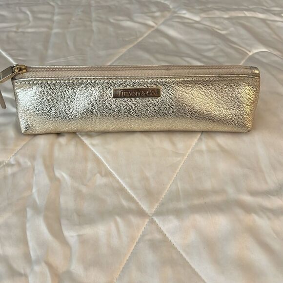 Tiffany & Co. Leather Pencil Case/Cosmetic Bag - Gold - Picture 1 of 8
